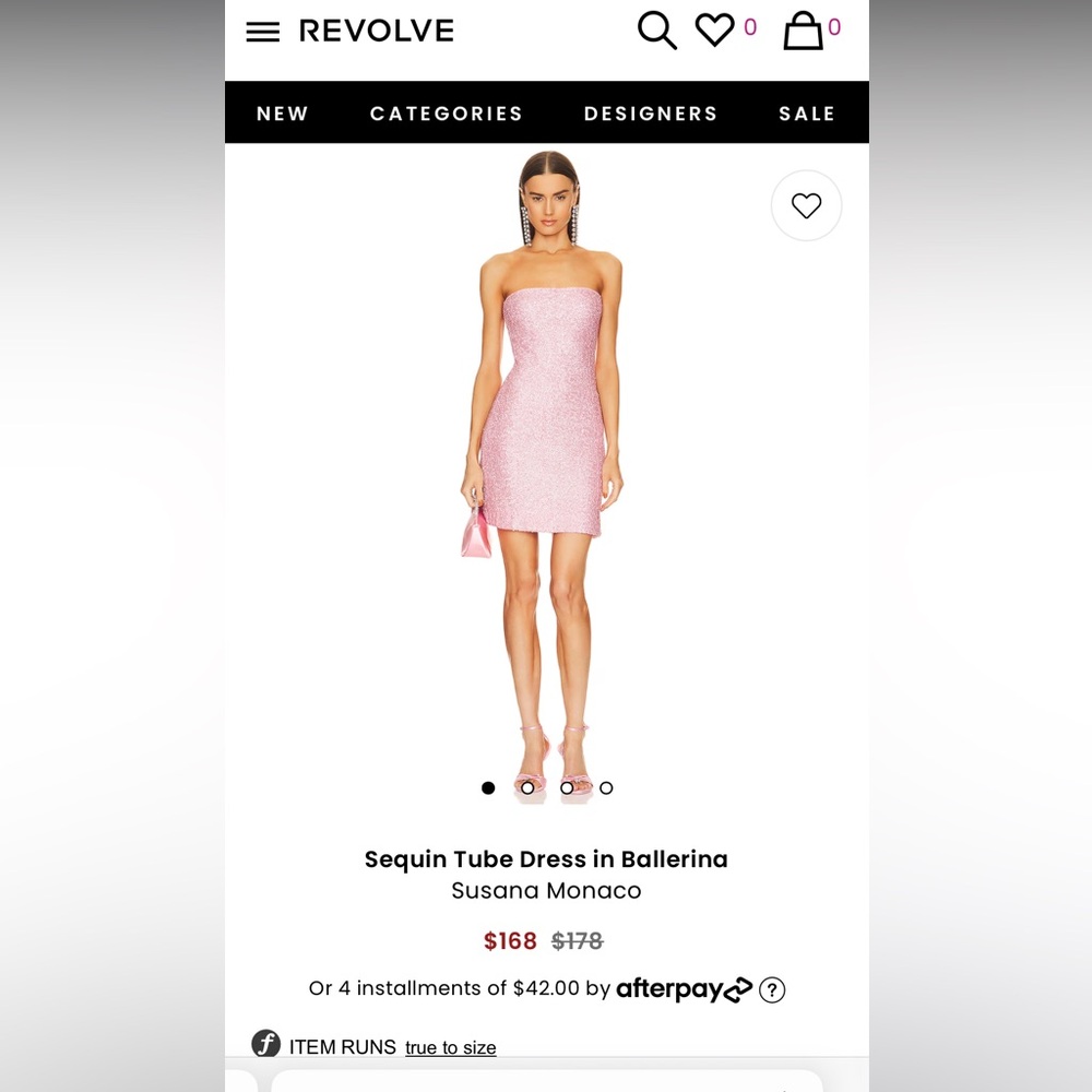 Revolve pink sparkly sequin tube dress by Susana Monaco